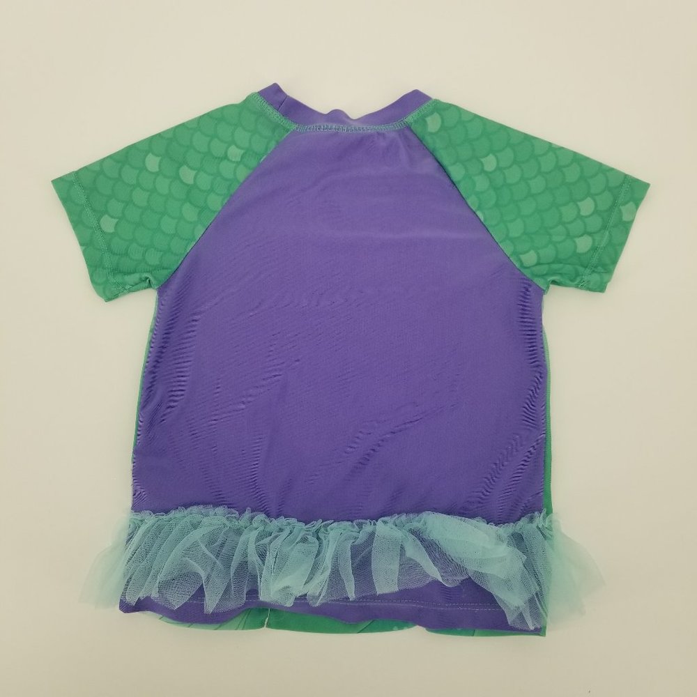 Disney Princess Little Mermaid Ariel Rash Guard Swimsuit 2 Piece Set UPF 50 5T - Picture 5 of 7